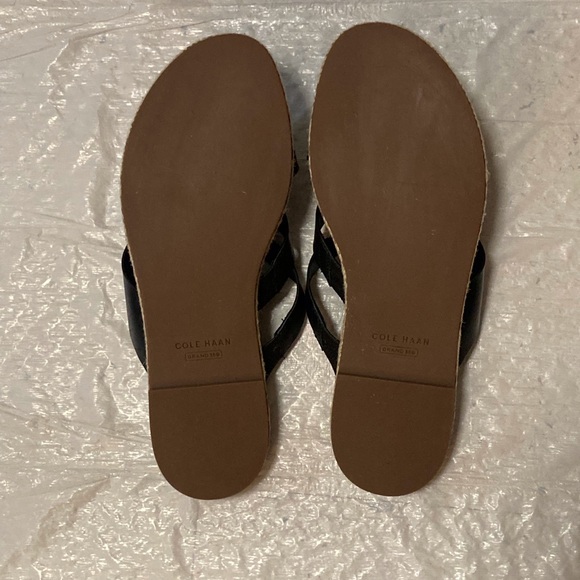 Cole Haan Grand 360 Black Leather Sandals - Picture 6 of 7